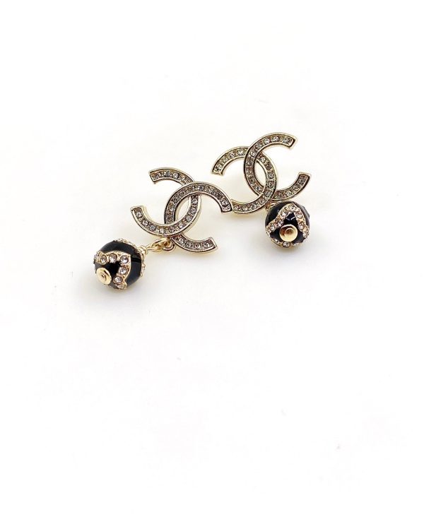 18K CC Pearl Pendant Earrings - 图片 7