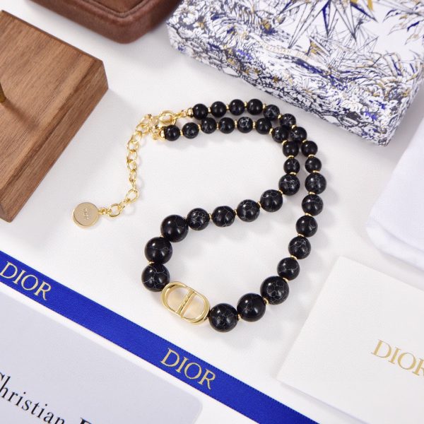 18K CD 30 Montaigne Choker Black Pearls Necklace - 图片 6