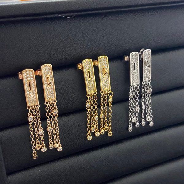 18K Her Kelly Gavroche Full Diamond Earrings - 图片 7