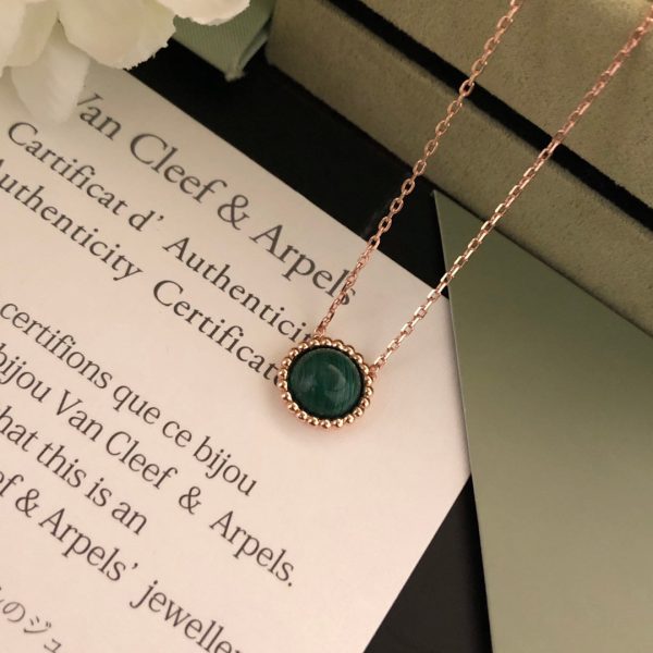 18K Perlée couleurs Malachite Necklace - 图片 9