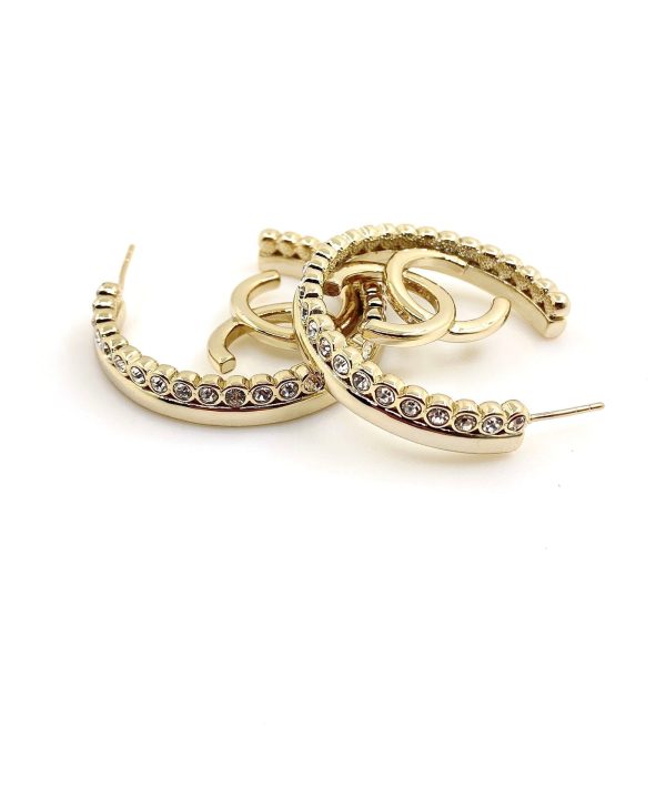 18K CC Circle Crystals Earrings - Image 7