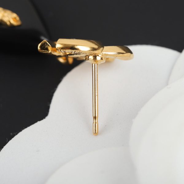 18K CC Camellia Pendant Earrings - Image 6