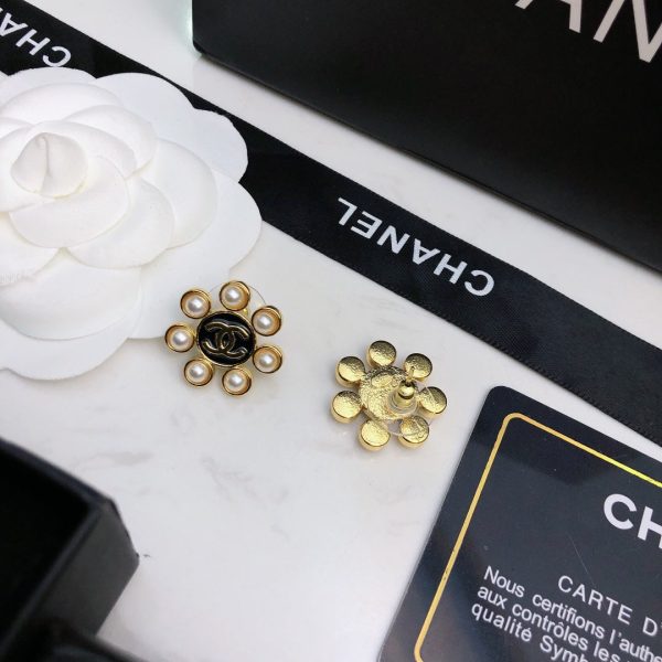 18K CC Flower Pearls Earrings - 图片 6