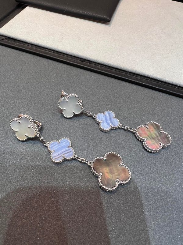 18K Magic Alhambra Three Motifs Earrings - 图片 7