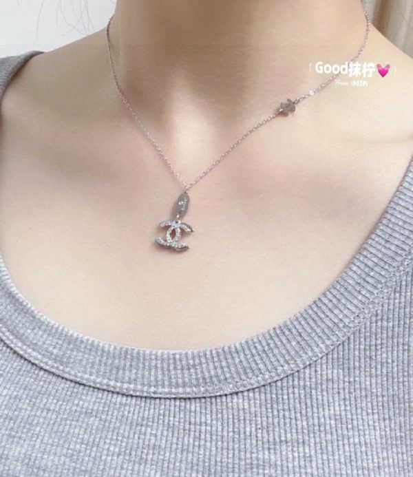 18K CC Diamond Long Necklace - Image 7