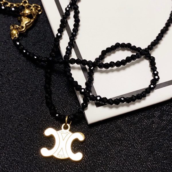 18K Coeur Black Crystals Necklace - 图片 7