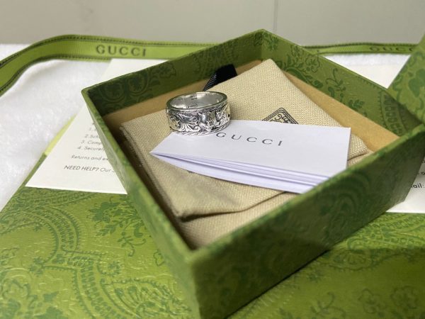 Double G Feline Head Ring - 图片 11