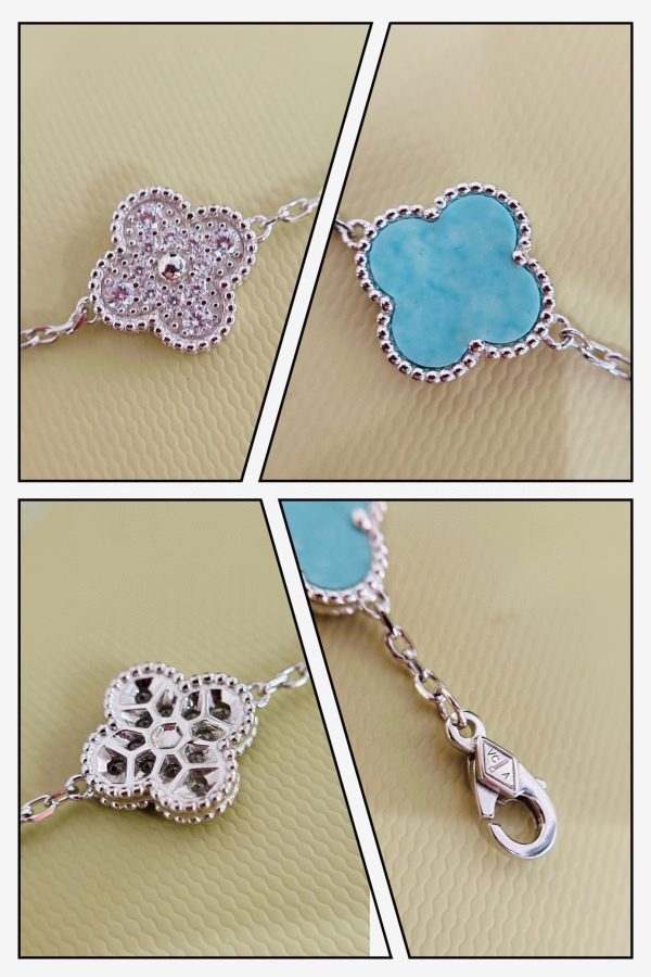 18K Vintage Alhambra Five Motifs Agate Bracelet - 图片 6