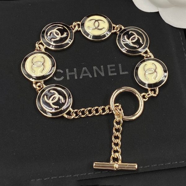 18K CC Black & White Resin Chain Bracelet - 图片 6