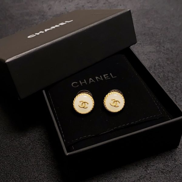 18K CC Pearl Vintage Earrings - 图片 6