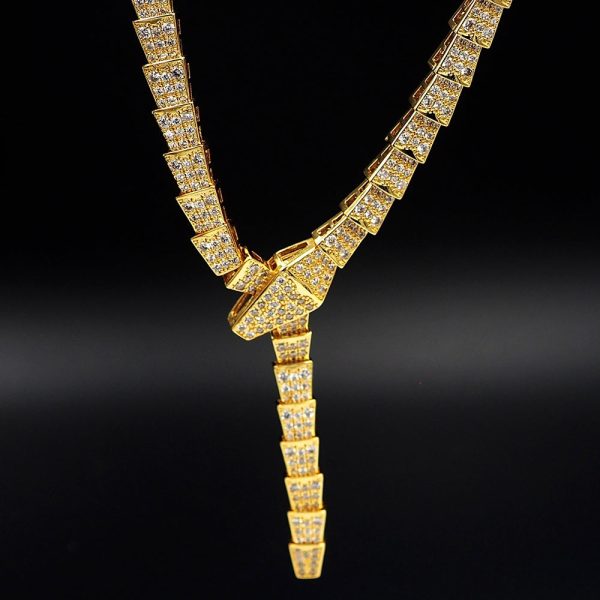 18K BV Serpenti Viper Full Pavé Diamonds Necklace - 图片 10