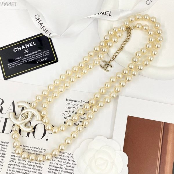18K CC Pearl Chain Necklace - 图片 6
