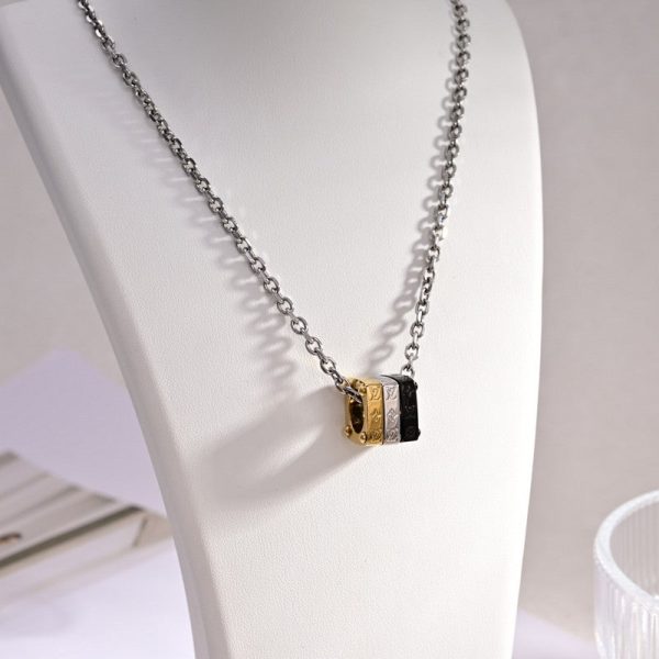18K Louis Bold Tri-Color Necklace - 图片 5