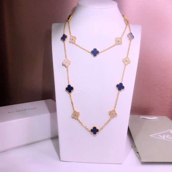 18K Vintage Alhambra 20 Motifs Long Necklace - Image 7