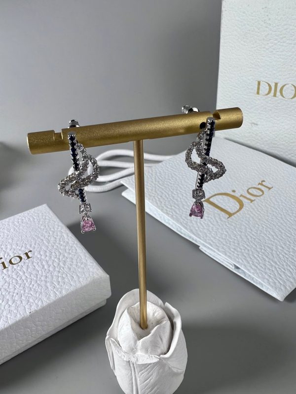 18K CD Vintage Purple Crystal Earrings - 图片 2
