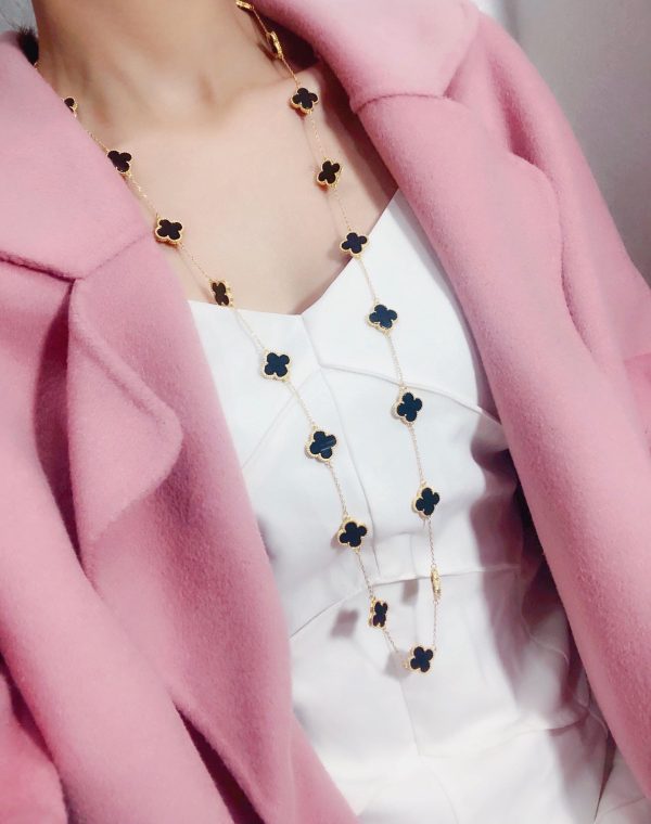 18K Vintage Alhambra 20 Motifs Long Necklace - Image 9