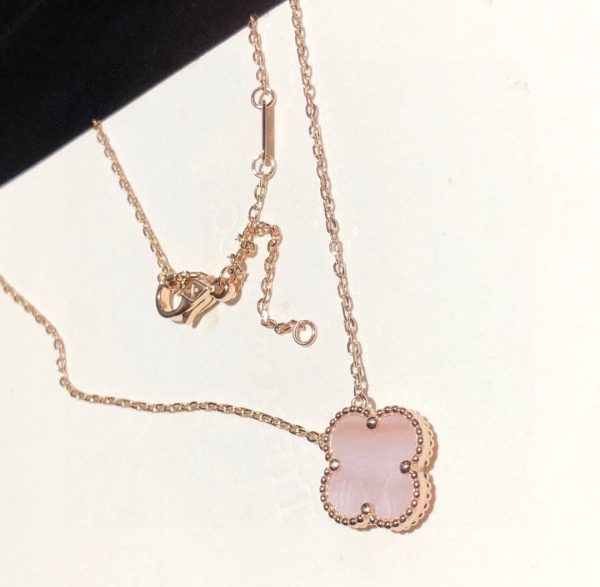 18K Vintage Alhambra Pink Necklace - Image 8