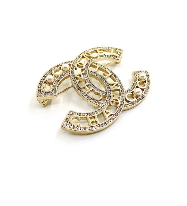 18K CC Script Diamonds Brooch - Image 3