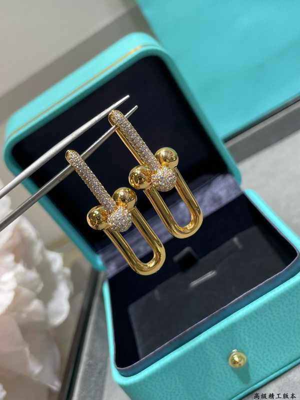 18K T HardWear Large Link Diamonds Earrings - 图片 4