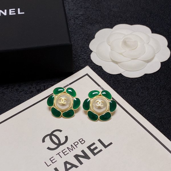 18K CC Emerald Petals Earrings - 图片 7