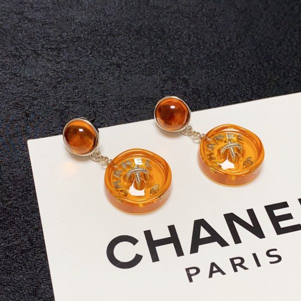 18K CC Orange Pendant Earrings - 图片 7