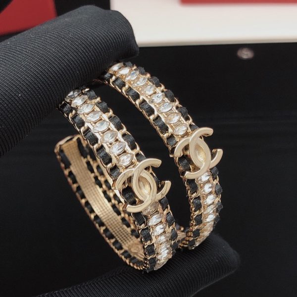 18K CC Strass Earrings - 图片 6