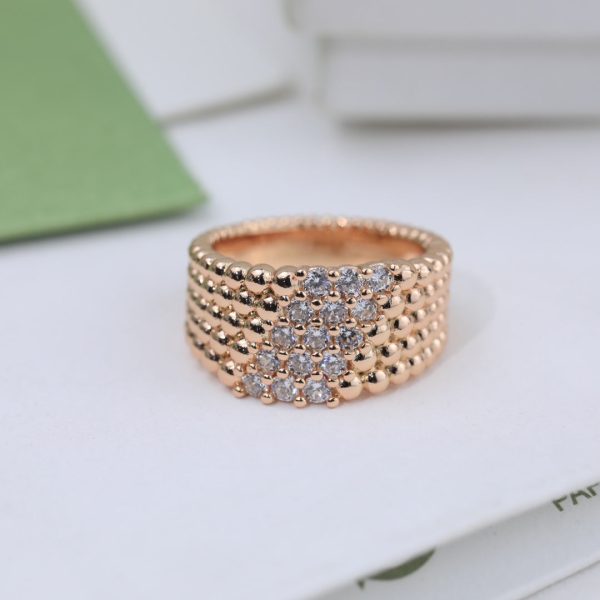 18K Perlée Diamonds Five Rows Ring - 图片 6