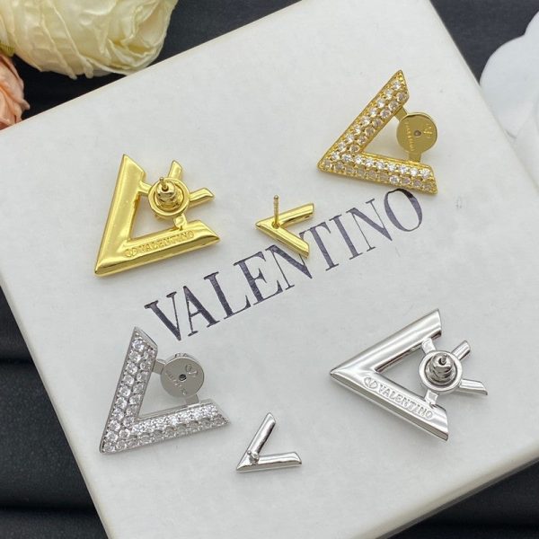18K Garavani Vlogo Diamond Earrings - 图片 6