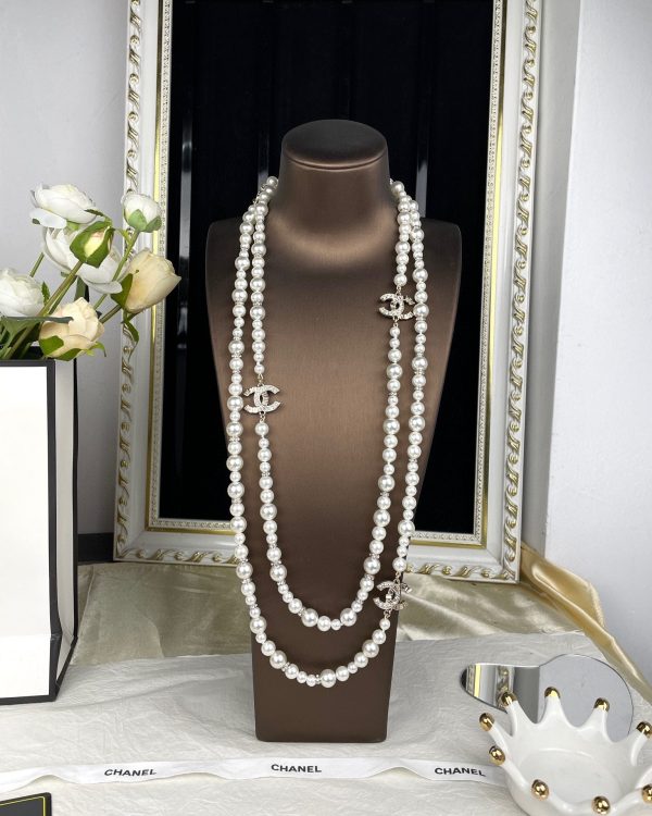 18K CC Pearls Long Necklace - 图片 6