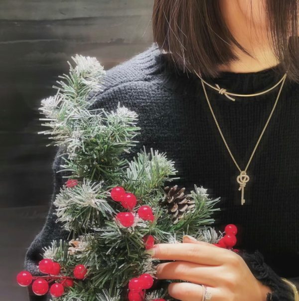 18K T Keys Woven Diamonds Large Necklace - 图片 8