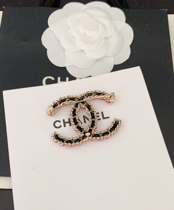 18K CC Leather Pink Brooch - 图片 6