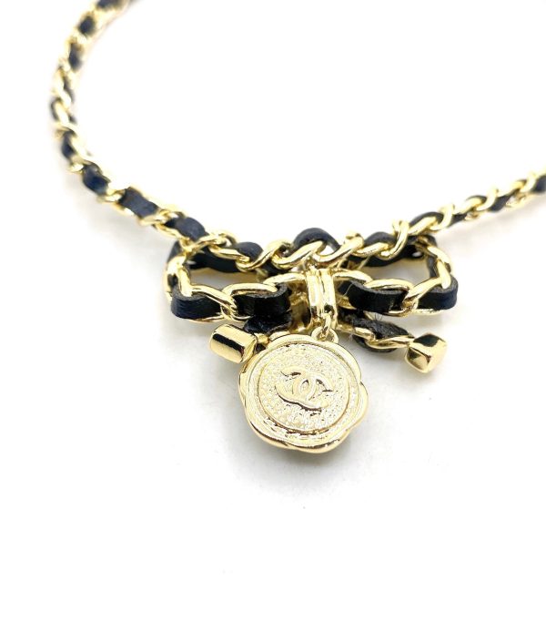 18K CC Rhinestone Bow Tie Necklace - 图片 6