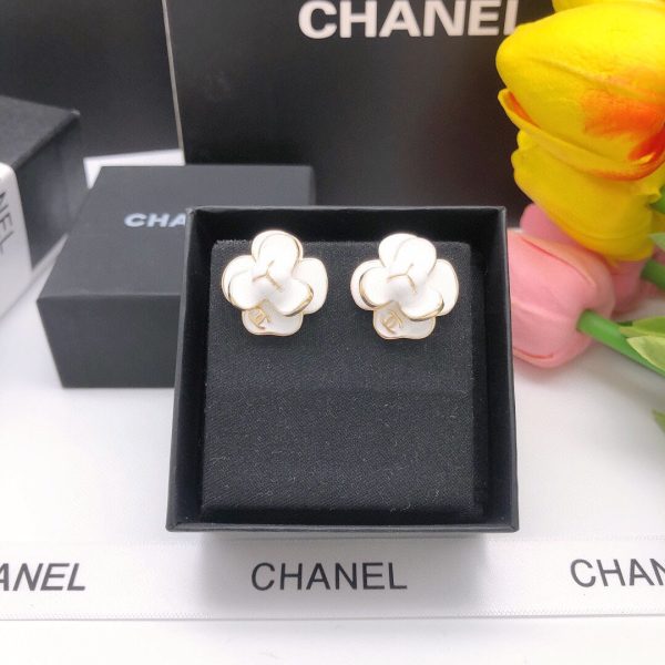18K CC Flower Pearl Earrings - 图片 6