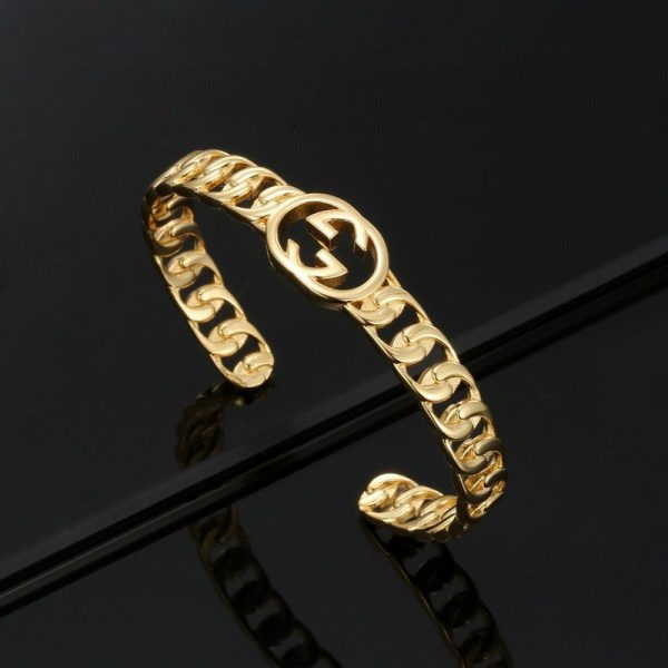18K Double G Chain Open Bracelet - 图片 6