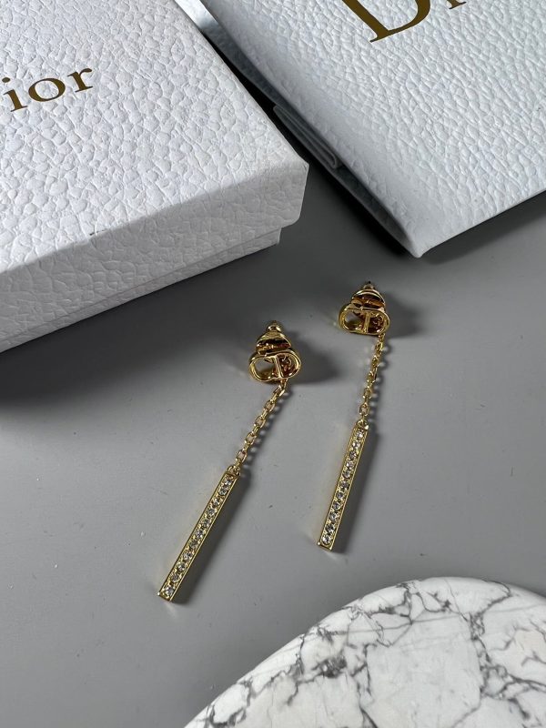 18K CD Vintage Tassel Diamonds Earrings - 图片 6