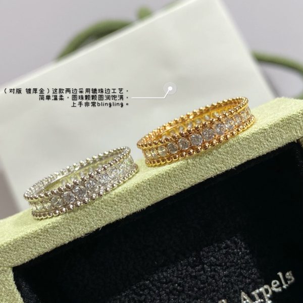 18K Yellow Gold Perlée Diamonds Ring - Image 4