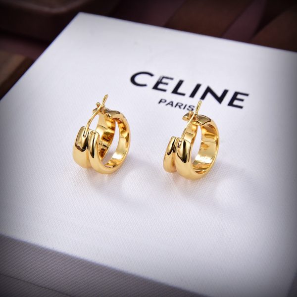 18K Triomphe Formes Abstraites Hoops Earrings - 图片 6