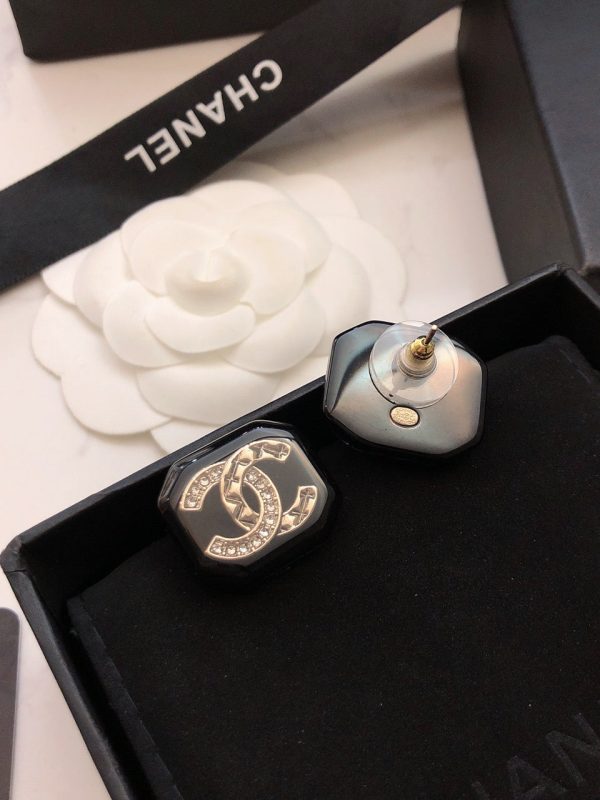 18K CC Resin Earrings - 图片 6