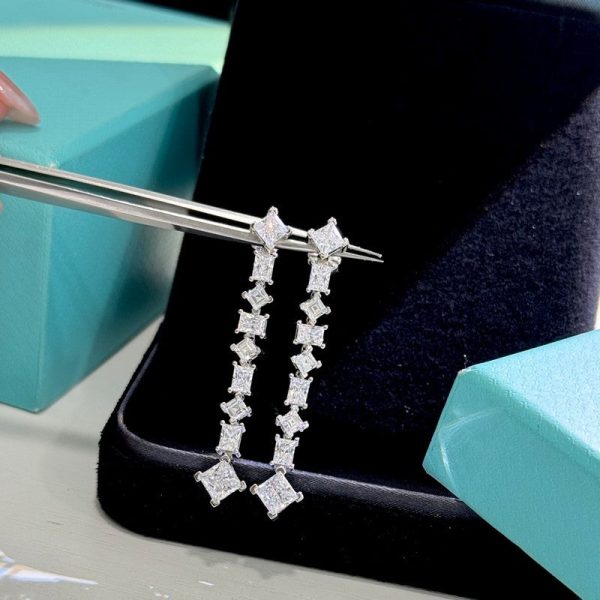 18K Tiff Diamond Earrings - Image 6