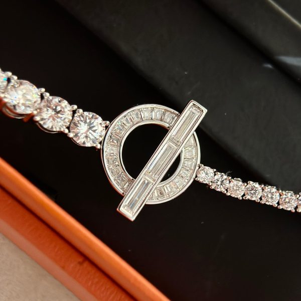 18K Finesse Link Diamond H Bracelet - 图片 7