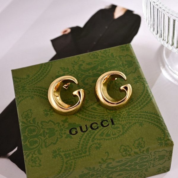 18K Double G GG Logo Earrings - 图片 6