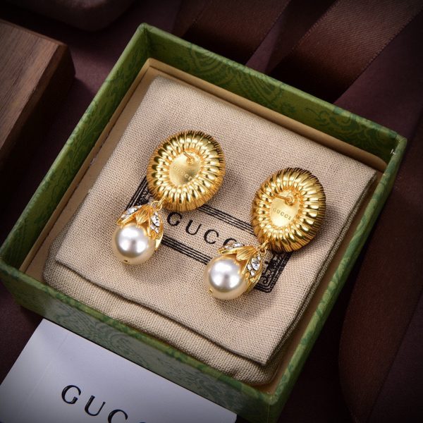 18K Double G Pearl Earrings - 图片 5
