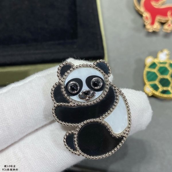 18K Lucky Animals Panda Clip Brooch - 图片 3