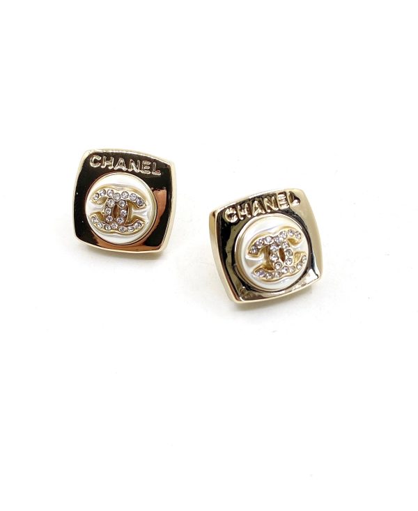 18K CC Diamond Square Earrings - 图片 6