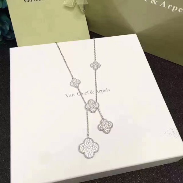18K Magic Alhambra Six Motifs Diamonds Necklace - 图片 9