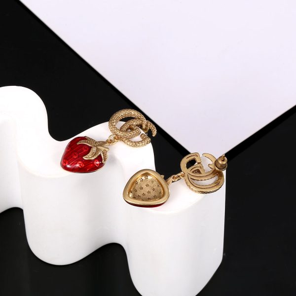 18K Double G Strawberry Earrings - 图片 6