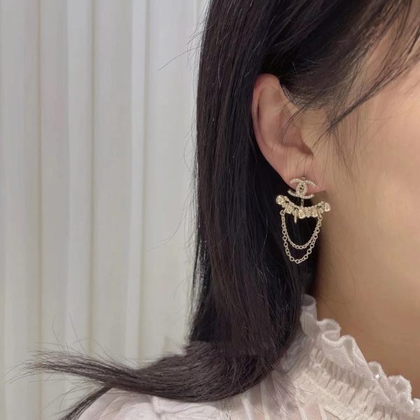 18K CC Chain Earrings - Image 5