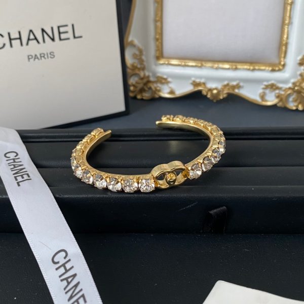18K CC Crystal Open Cuff Bracelet - Image 6