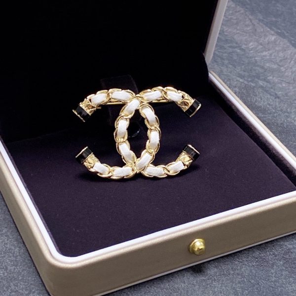 18K CC Pearl Brooch - 图片 7
