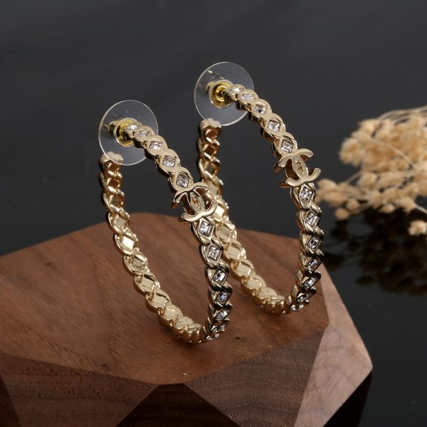 18K CC Crystal Earrings - 图片 4